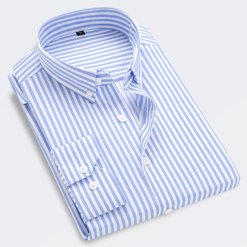 Men's Long - sleeved Slim Casual Striped Shirt - PratSN