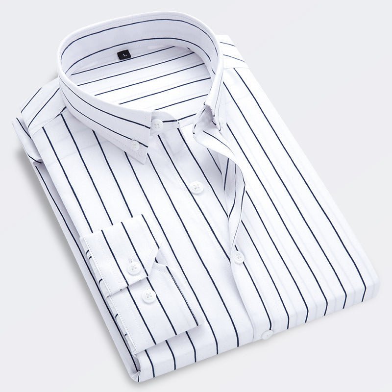 Men's Long - sleeved Slim Casual Striped Shirt - PratSN