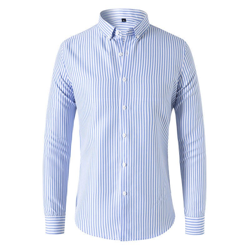 Men's Long - sleeved Slim Casual Striped Shirt - PratSN