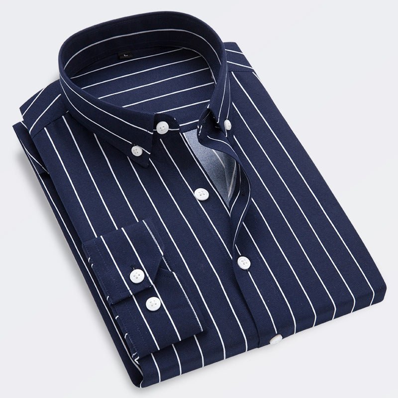Men's Long - sleeved Slim Casual Striped Shirt - PratSN