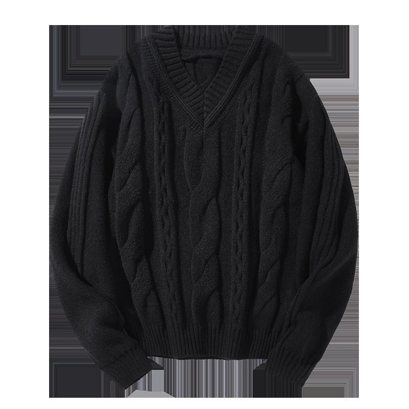 Men's Loose All - match Casual Twist Round Neck Sweater - PratSN