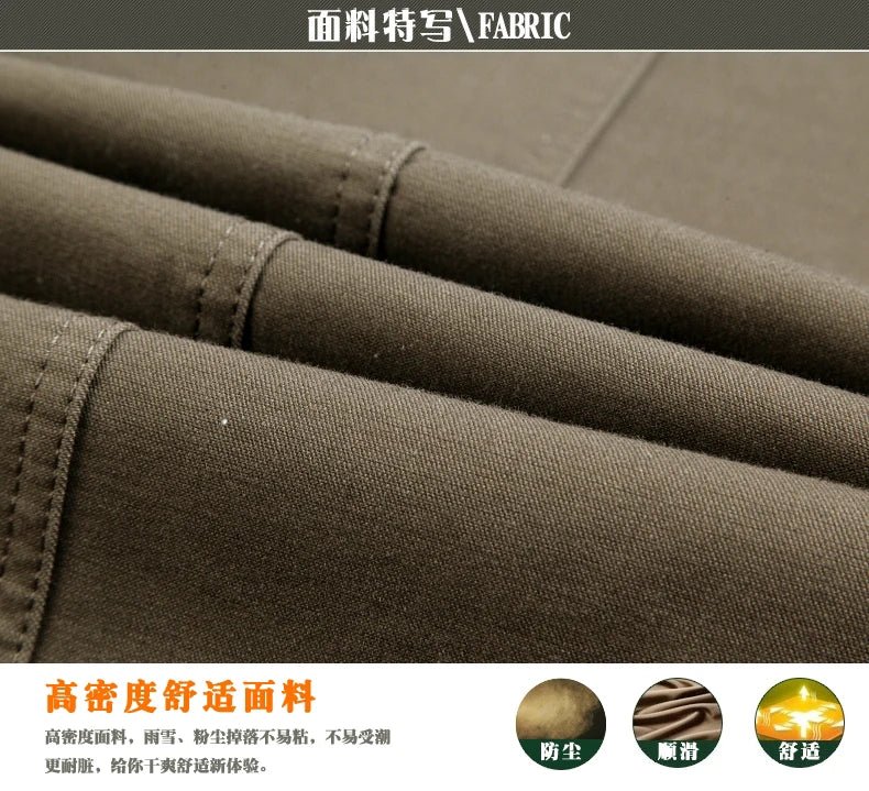 Men's Middle - Aged Cotton Jacket Spring Autumn Lapel Trench Coat Large Size with Buttons Fashionable Classic Outerwear - PratSN