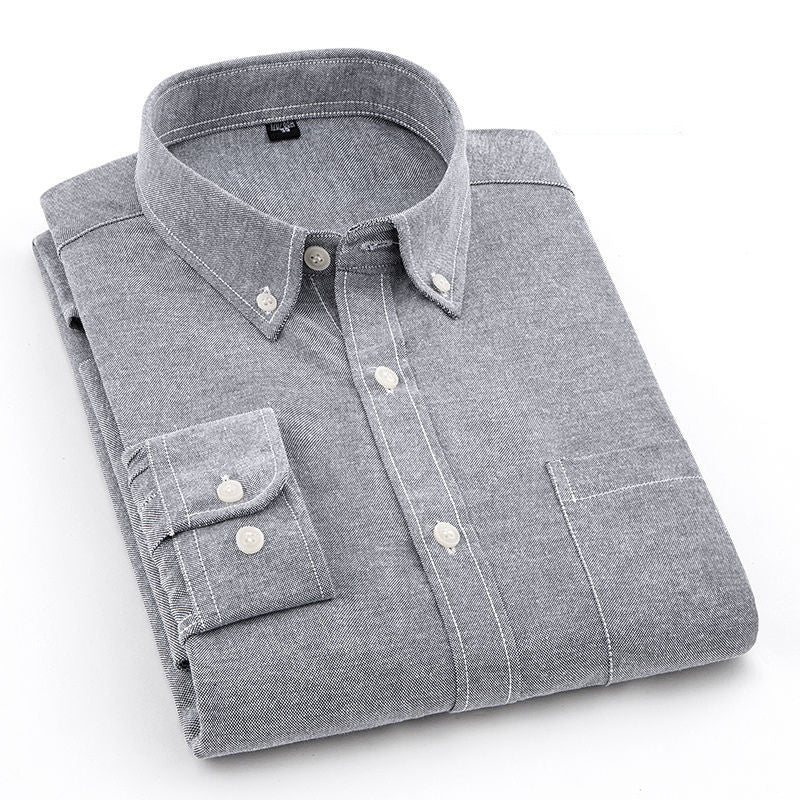 Men's Oxford Pure Color Slim Shirt - PratSN