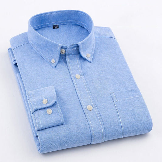 Men's Oxford Pure Color Slim Shirt - PratSN