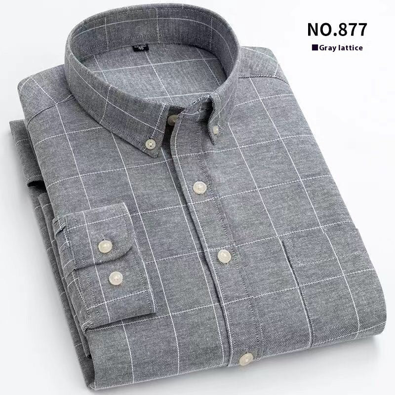 Men's Oxford Pure Color Slim Shirt - PratSN