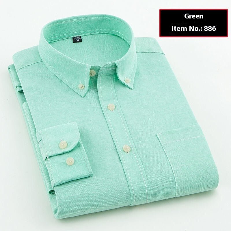 Men's Oxford Pure Color Slim Shirt - PratSN