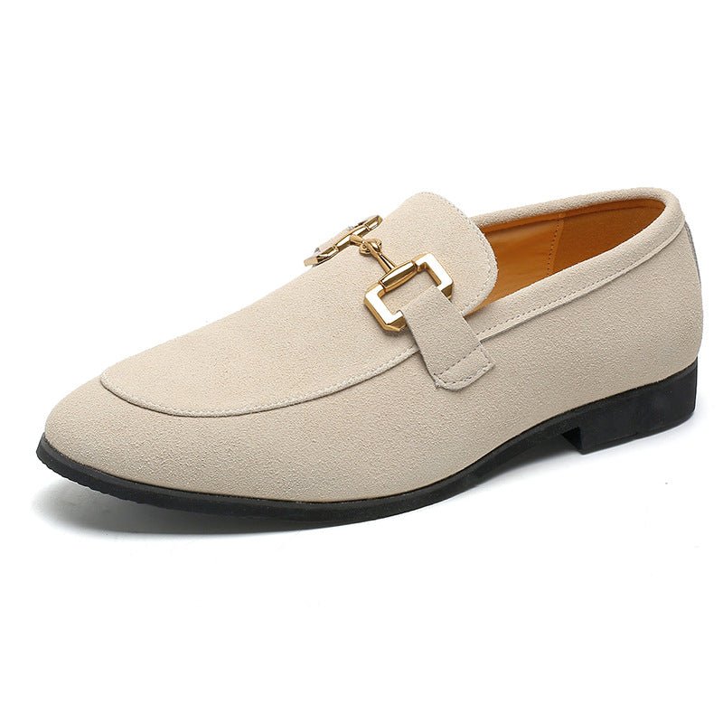 Men's Plus Size British Metal Buckle Casual Leather Shoes - PratSN