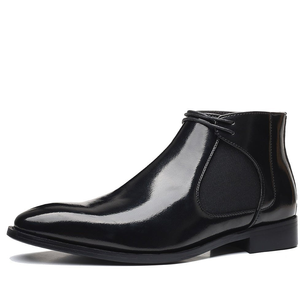 Men's Pointed Small Leather Shoes Lightweight 48 Large Size Gentleman High Top - PratSN