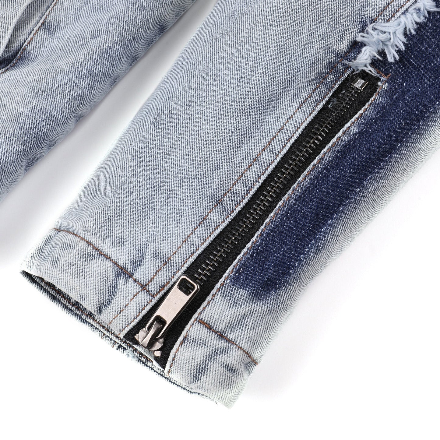 Men's Retro Denim Patchwork Jacket - Trendy Style - PratSN