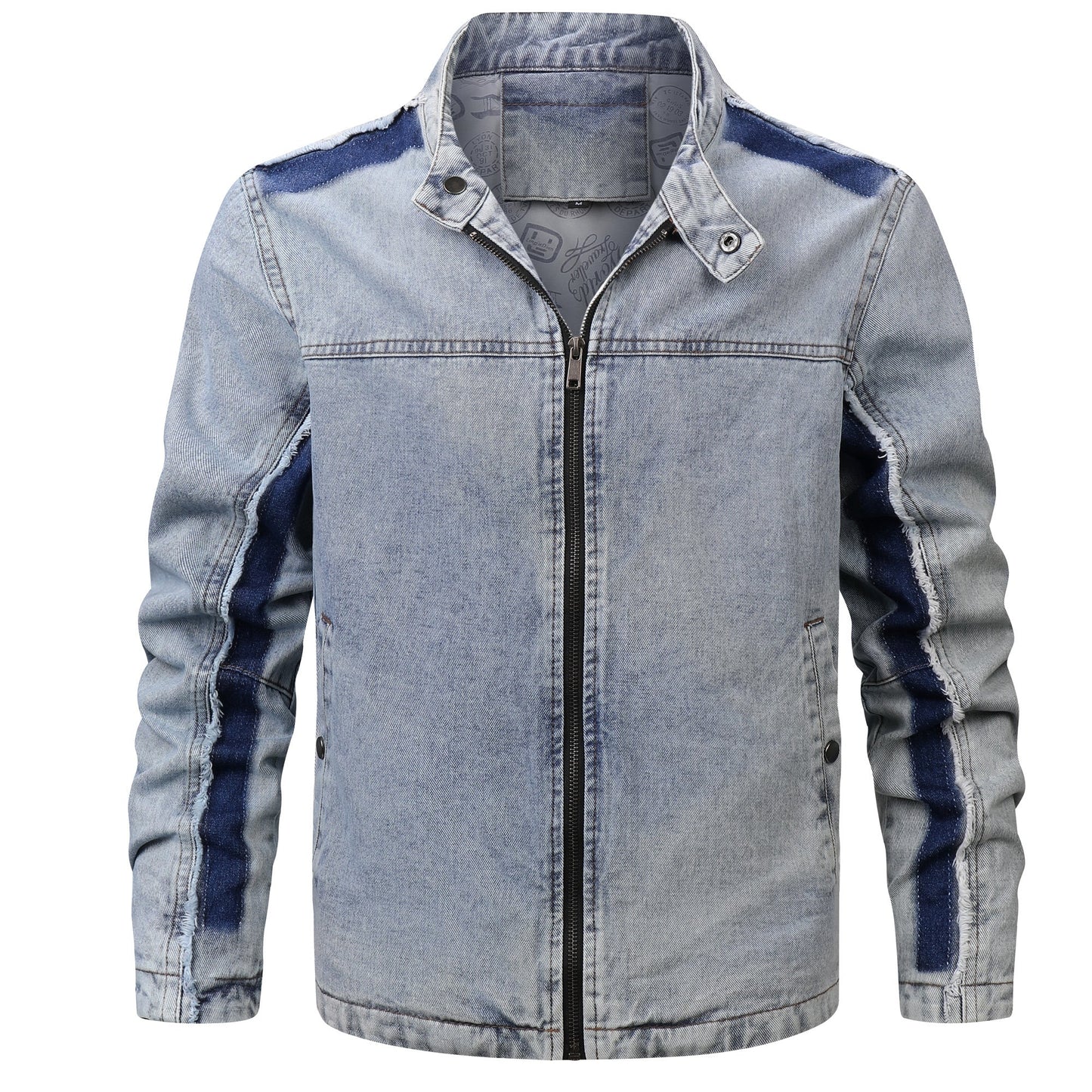 Men's Retro Denim Patchwork Jacket - Trendy Style - PratSN