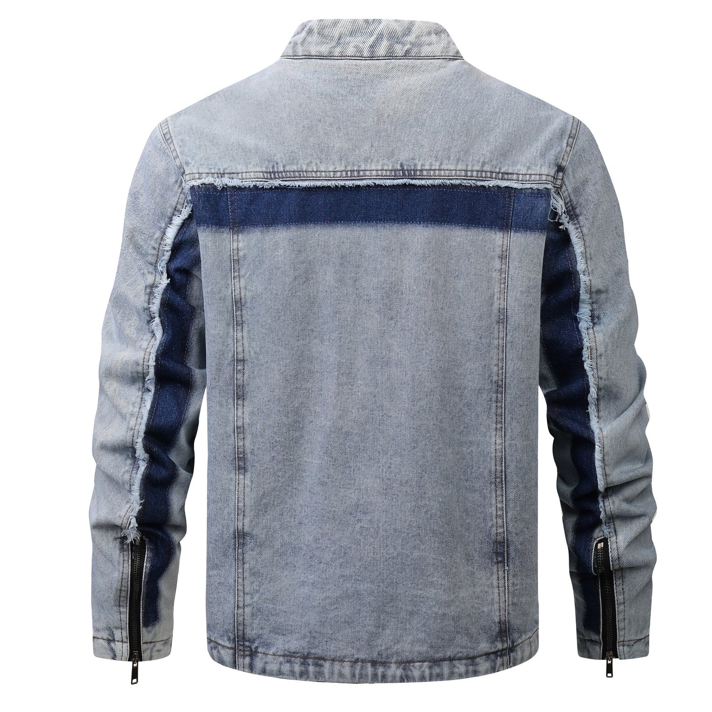 Men's Retro Denim Patchwork Jacket - Trendy Style - PratSN