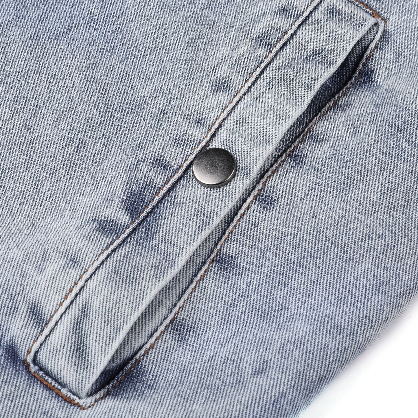 Men's Retro Denim Patchwork Jacket - Trendy Style - PratSN