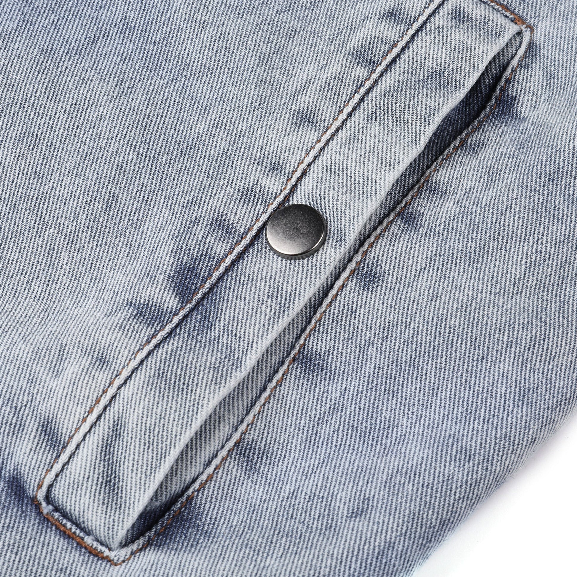 Men's Retro Denim Patchwork Jacket - Trendy Style - PratSN