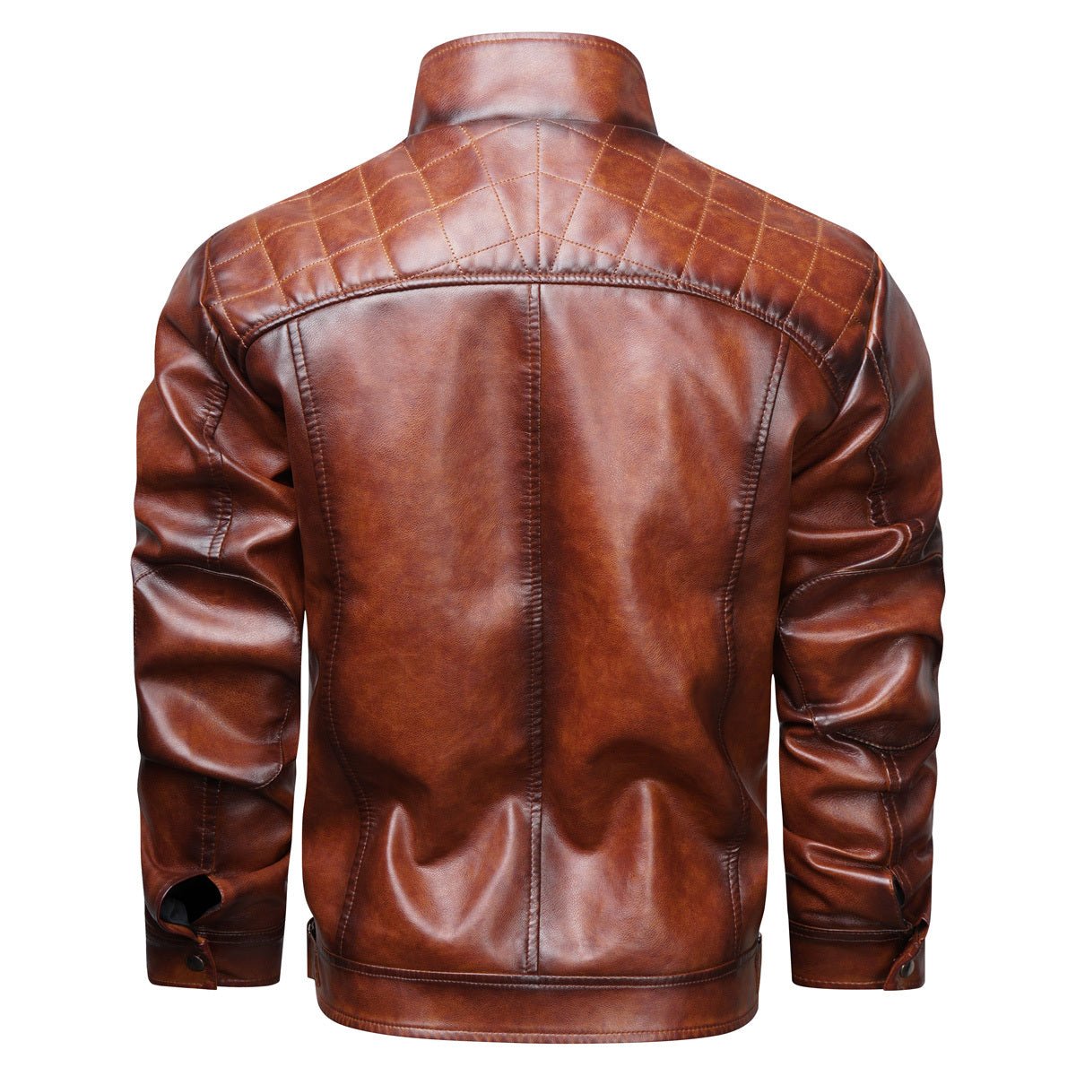 Men's Retro Faux Leather Cafe Racer Jacket - Stylish & Trendy - PratSN