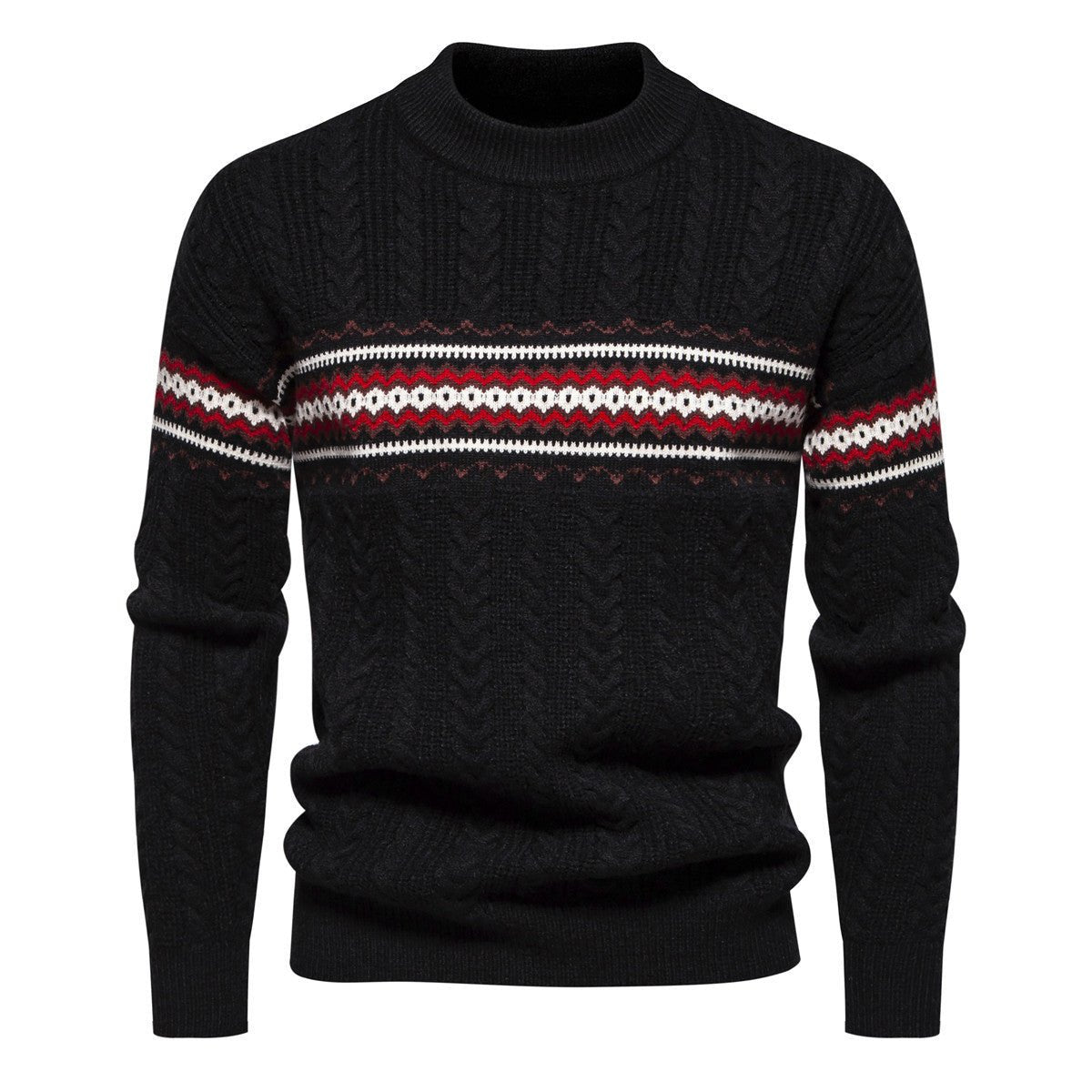Men's Round Neck Pullover Print Casual Sweater - PratSN