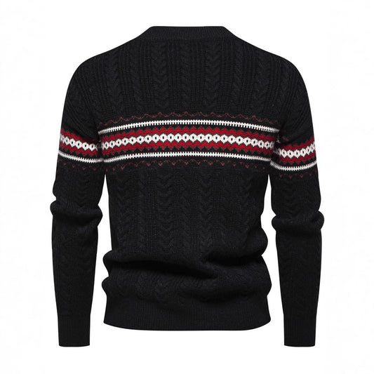 Men's Round Neck Pullover Print Casual Sweater - PratSN