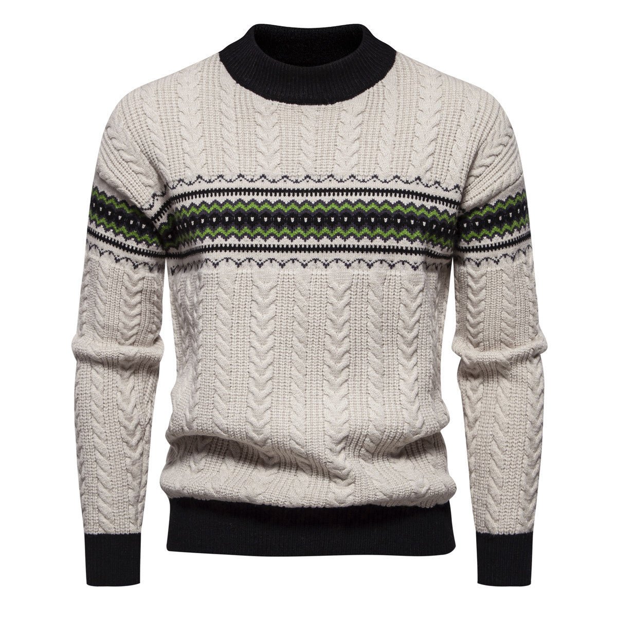 Men's Round Neck Pullover Print Casual Sweater - PratSN