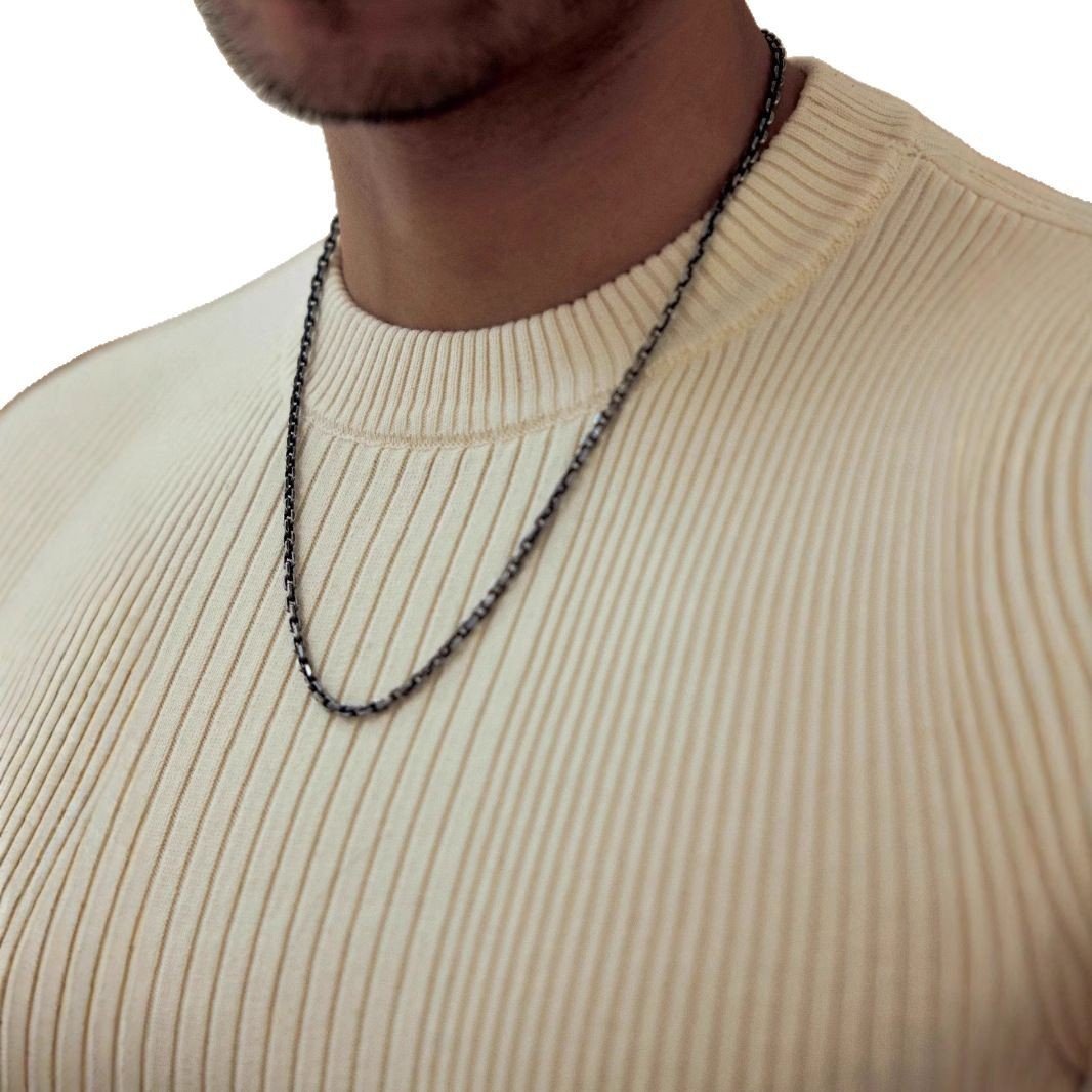 Men's Round Neck Solid Color Striped Long - sleeved Sweater Autumn And Winter - PratSN