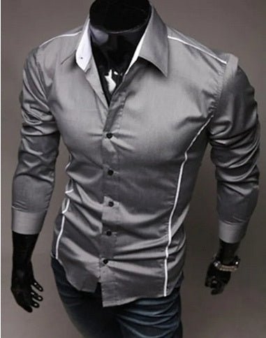 Men's Shirt Fashion Cotton Slim Shirt Long Sleeve High Quality Casual Shirt - PratSN