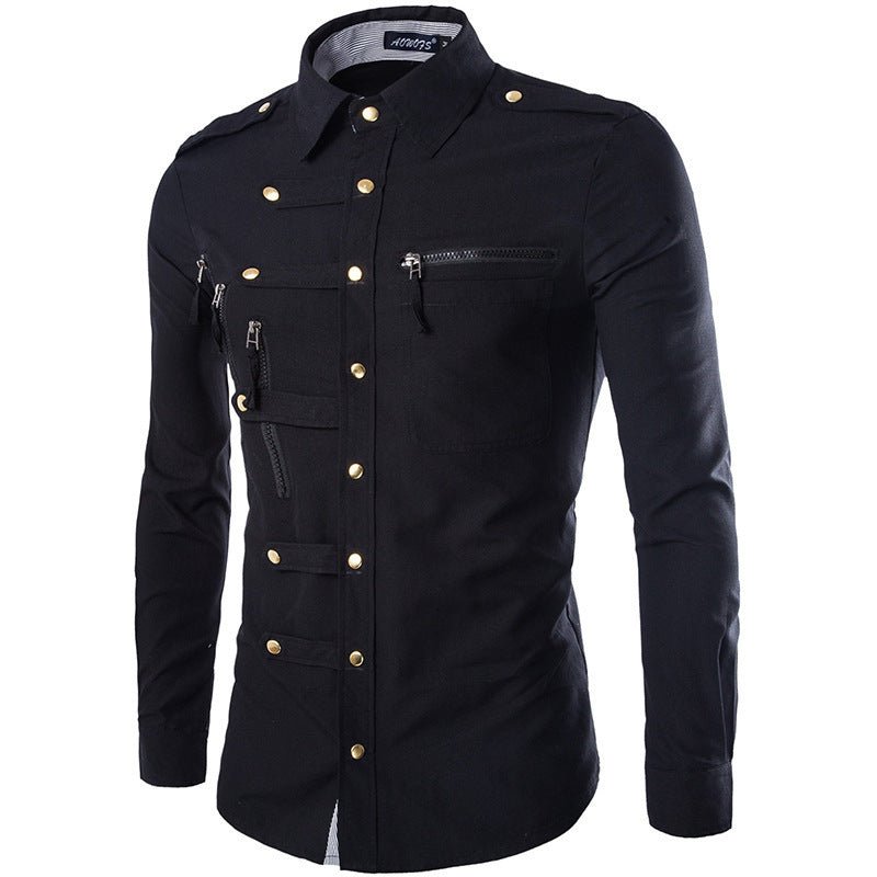 Men's Shirt Slim Fit Cotton Dress Shirt Stylish Long Sleeve - PratSN