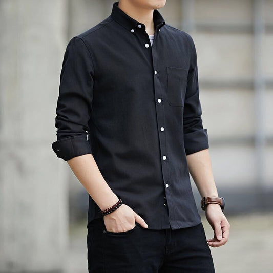 Men's Shirts Slim Fit Casual Long Sleeve Shirts Business Men - PratSN