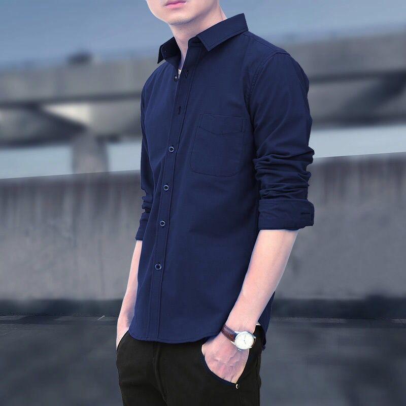 Men's Shirts Slim Fit Casual Long Sleeve Shirts Business Men - PratSN