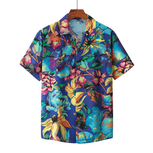 Men's Short Sleeve Shirt Fashion Loose Printed Shirt - PratSN