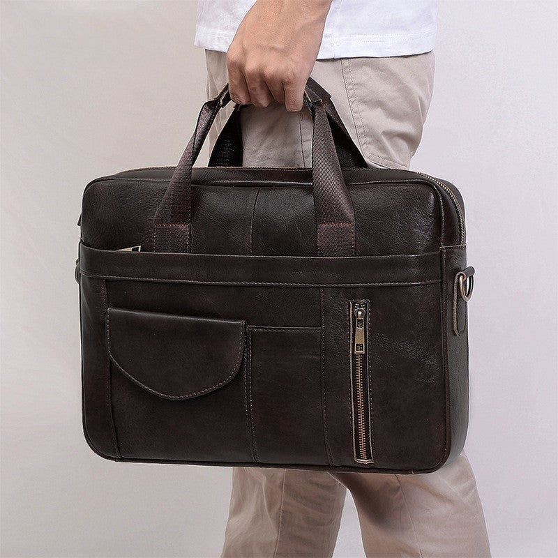 Men's Simple Casual Men's Real - leather Handbag - PratSN