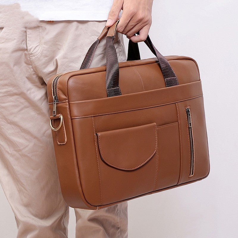 Men's Simple Casual Men's Real - leather Handbag - PratSN