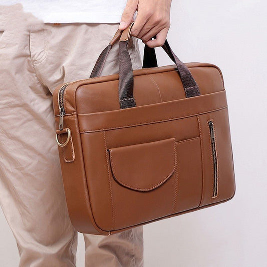 Men's Simple Casual Men's Real - leather Handbag - PratSN