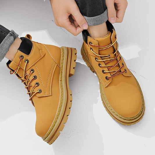 Men's Simple Casual Plus Size Leather Martin Boots - PratSN