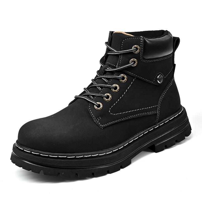 Men's Simple Casual Plus Size Leather Martin Boots - PratSN