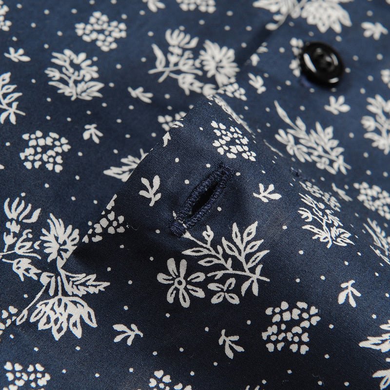 Men's slim casual long - sleeved shirt fashion print - PratSN