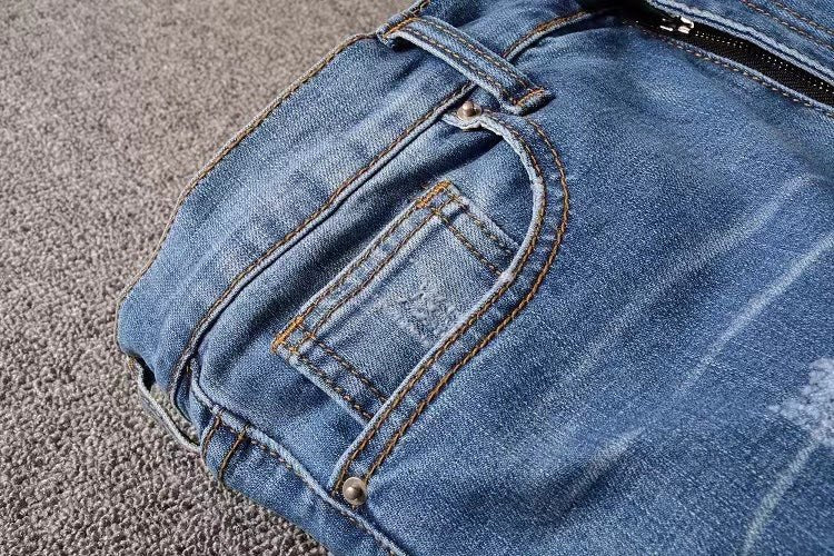 Men's Slim European Style Denim Trousers - PratSN