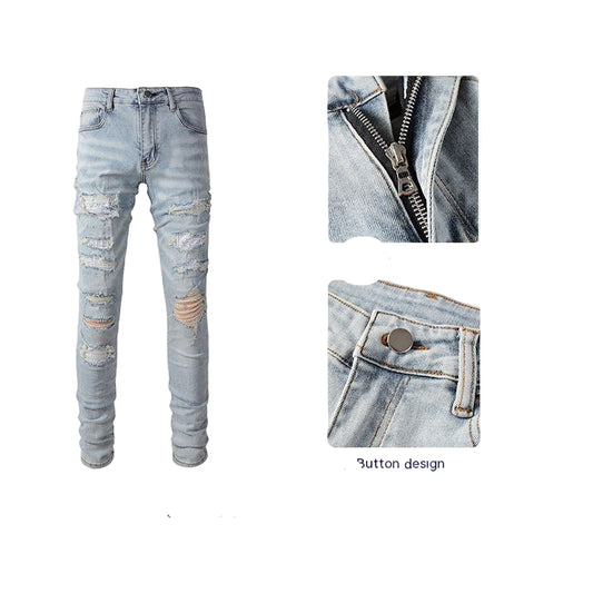 Men's Slim Fit All - matching Stretch Feet Pants - PratSN