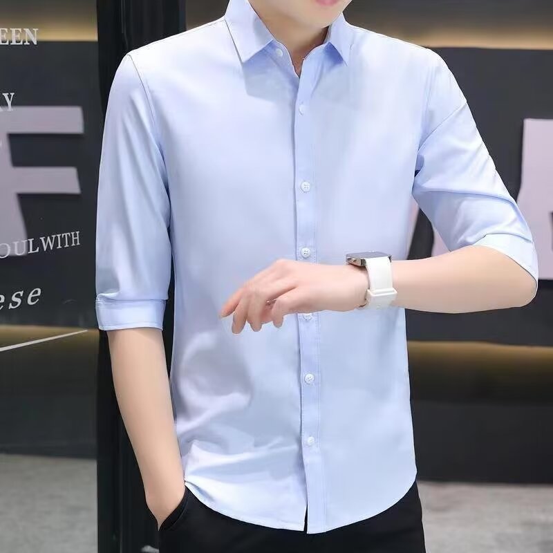 Men's Slim - fit Half - sleeve Shirt - PratSN