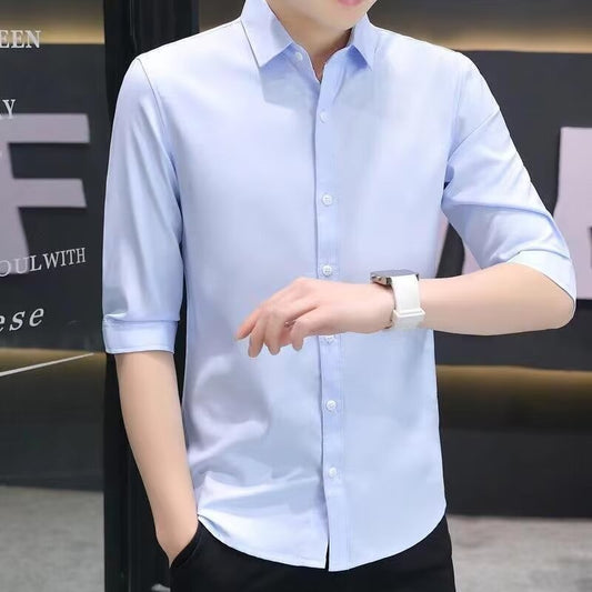 Men's Slim - fit Half - sleeve Shirt - PratSN
