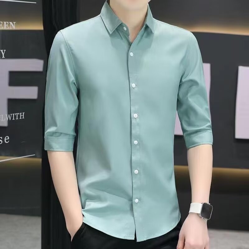 Men's Slim - fit Half - sleeve Shirt - PratSN