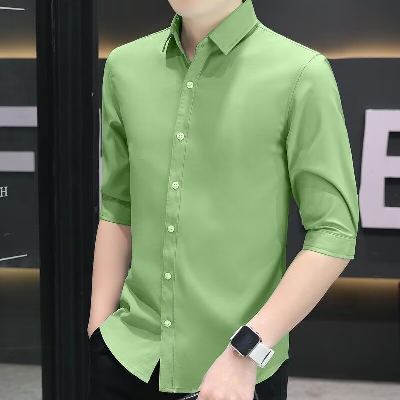Men's Slim - fit Half - sleeve Shirt - PratSN