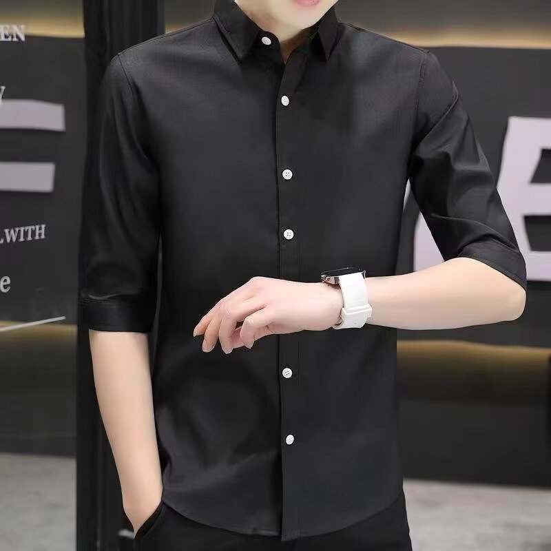 Men's Slim - fit Half - sleeve Shirt - PratSN