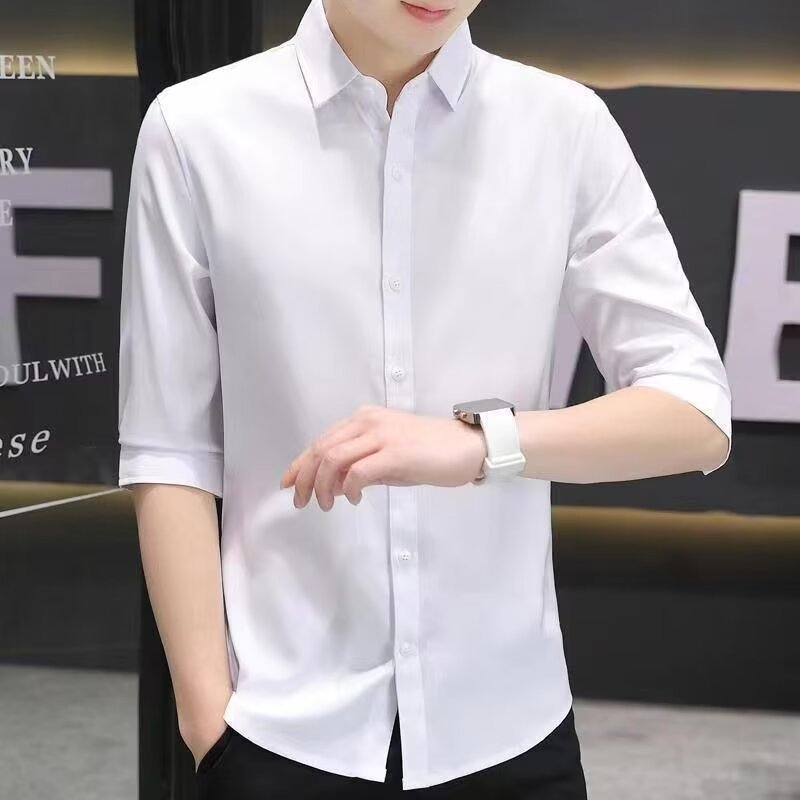 Men's Slim - fit Half - sleeve Shirt - PratSN