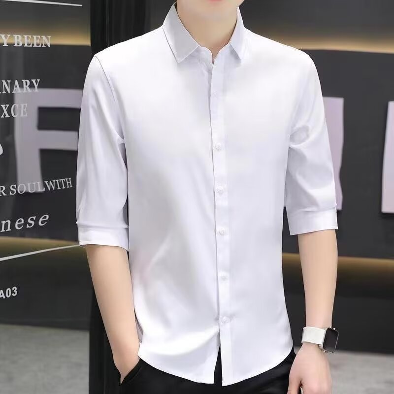 Men's Slim - fit Half - sleeve Shirt - PratSN