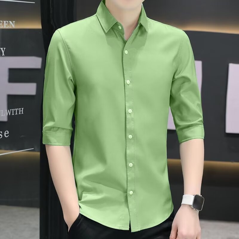 Men's Slim - fit Half - sleeve Shirt - PratSN
