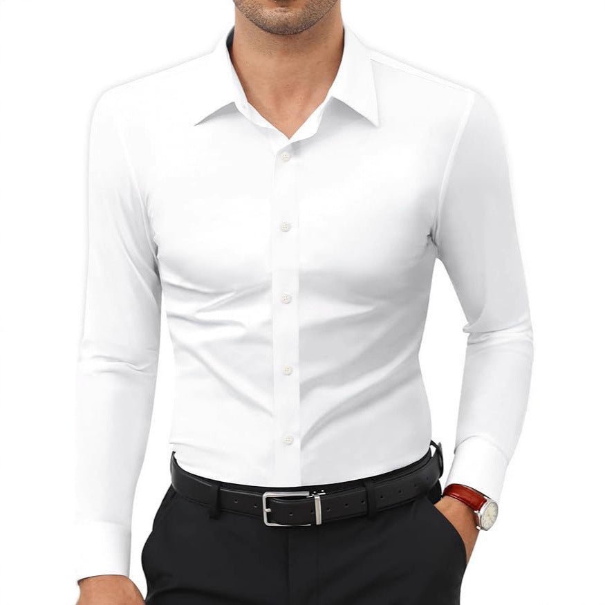 Mens Slim - Fit Solid - Color Work Shirt From Europe And The US - PratSN