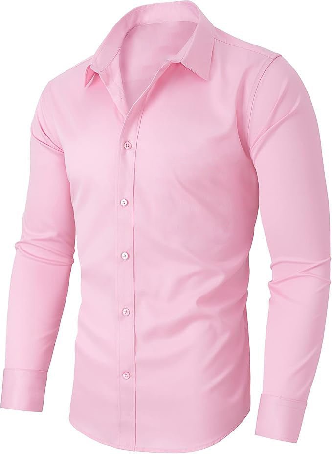 Mens Slim - Fit Solid - Color Work Shirt From Europe And The US - PratSN