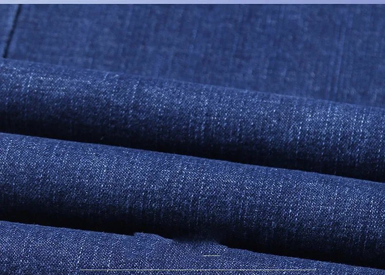 Men's Slim Fit Stretch Business Jeans Classic Casual Denim Pants Black Blue Fashion Trousers - PratSN