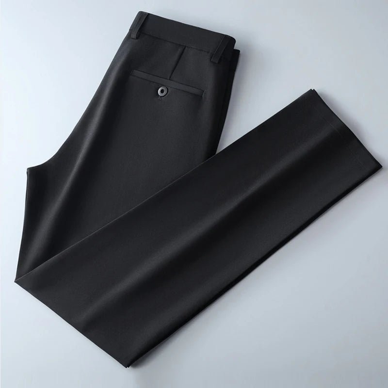 Men's smart casual pants elastic sports, men's quick drying pants spring and autumn straight leg office black work pants - PratSN