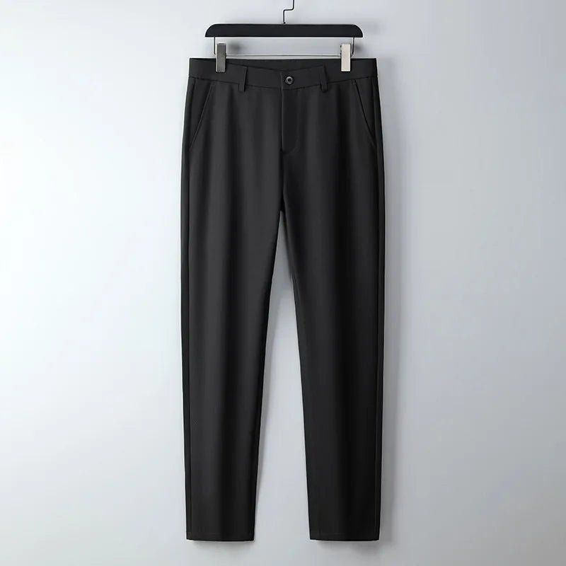 Men's smart casual pants elastic sports, men's quick drying pants spring and autumn straight leg office black work pants - PratSN