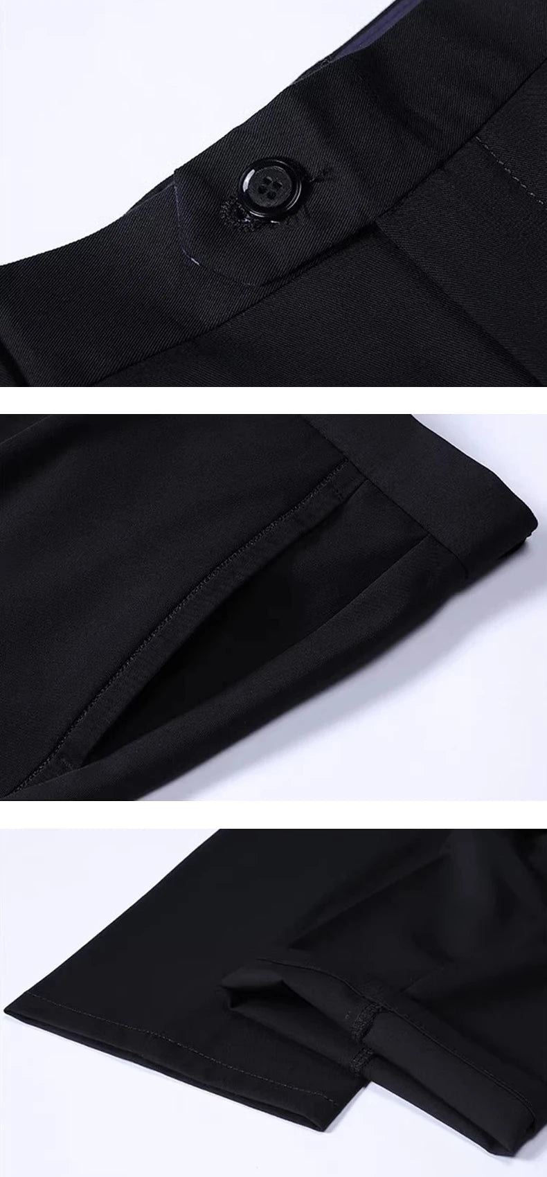 Men's smart casual pants elastic sports, men's quick drying pants spring and autumn straight leg office black work pants - PratSN