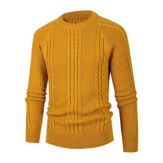 Men's Solid Color Fried Dough Twist Knitwear Pullover Fashion - PratSN
